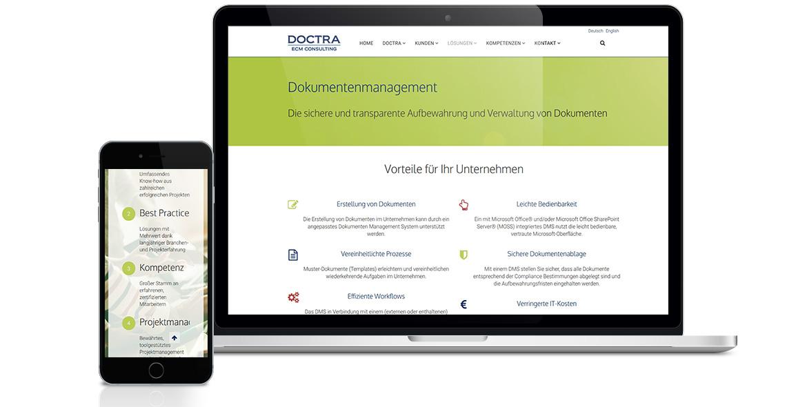 Relaunch Webseite ECM-Dienstleister Doctra